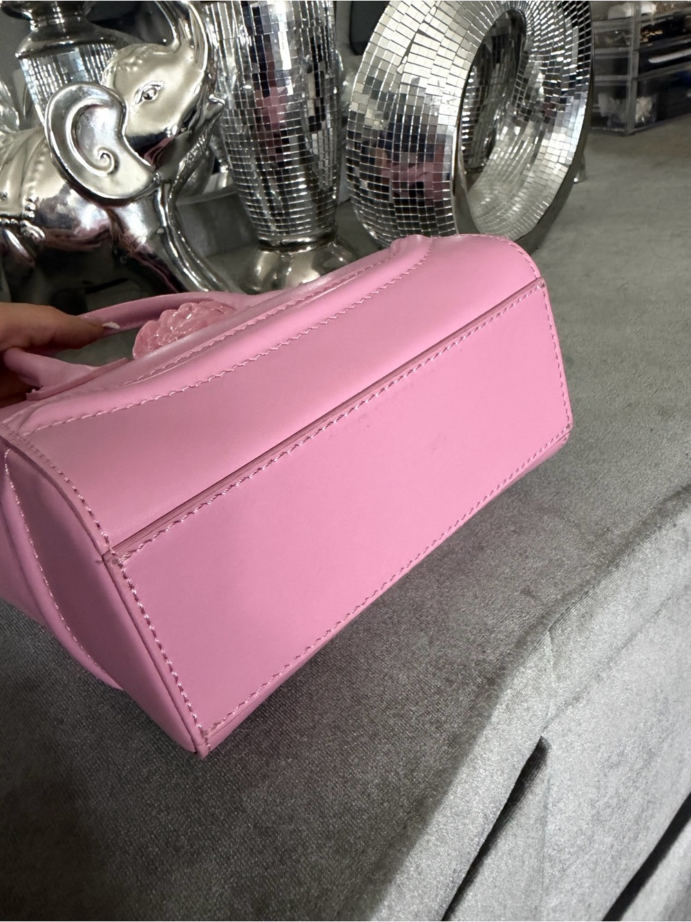 Versace Pink Mini Leather Tote - Picture 2 of 3
